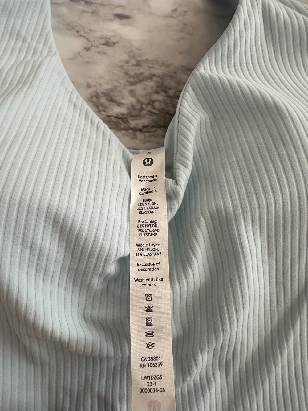 NWT lululemon align ribbed tank - powder blue - size 8 - Picture 3 of 5